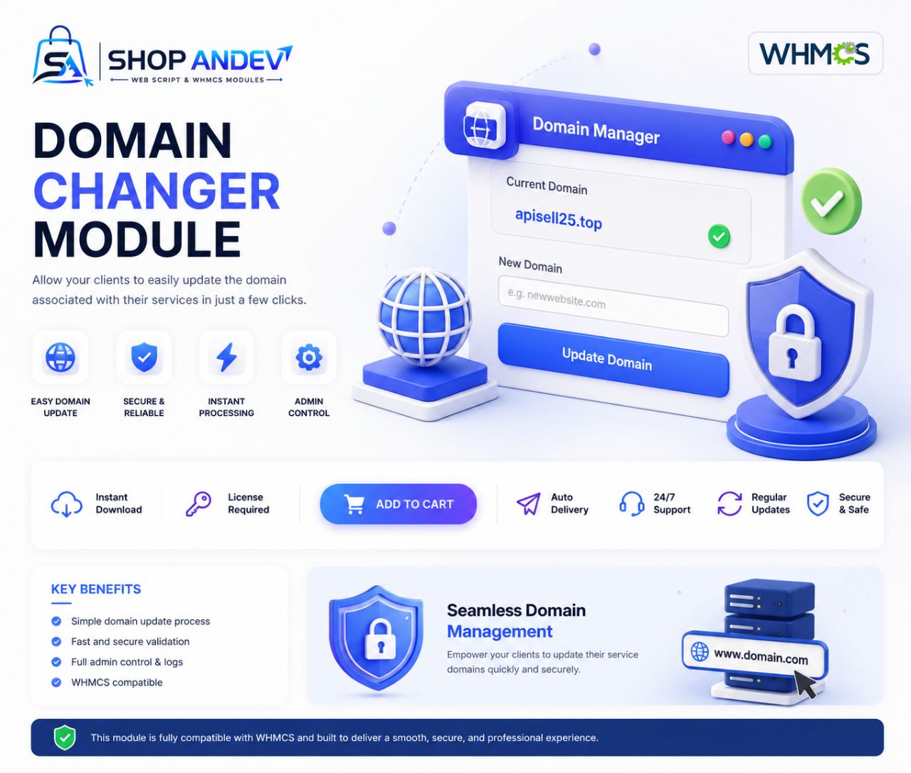 Self-Service Domain Changer for WHMCS
